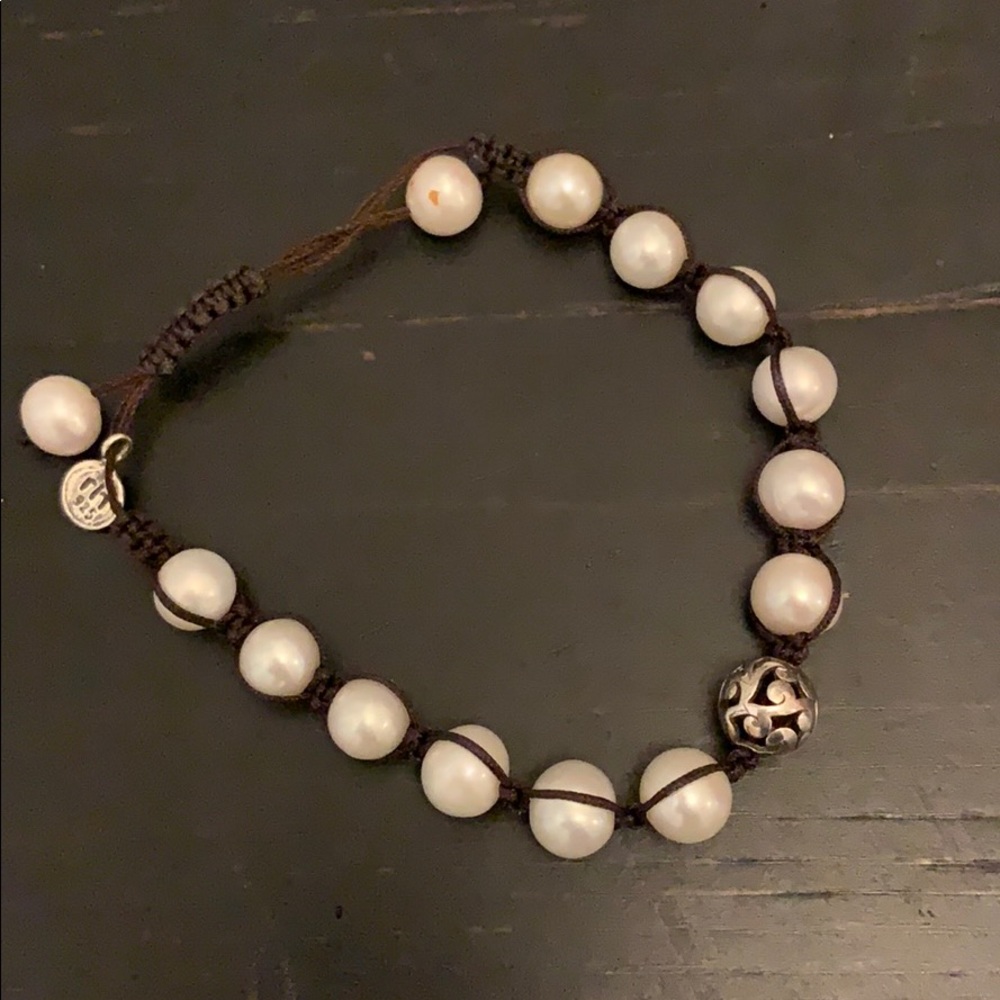 RockHill pearl and black twine bracelet